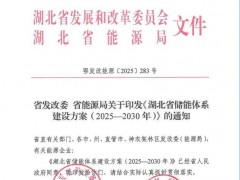 2030年儲能裝機17GW!湖北省儲能體系建設方案(2025—2030年)下發